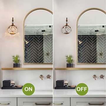 ZILANL 2-Pack Wall Sconces Brass Bathroom Vanity Lighting Fixtures, Spray Painting Process Modern Vanity Light Rust-Proof and Durable for Bathroom Bedroom Living Room