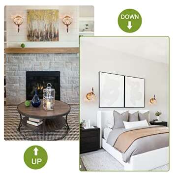 ZILANL 2-Pack Wall Sconces Brass Bathroom Vanity Lighting Fixtures, Spray Painting Process Modern Vanity Light Rust-Proof and Durable for Bathroom Bedroom Living Room