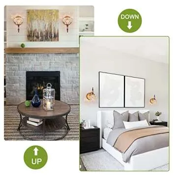 ZILANL 2-Pack Wall Sconces Brass Bathroom Vanity Lighting Fixtures, Spray Painting Process Modern Vanity Light Rust-Proof and Durable for Bathroom Bedroom Living Room