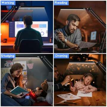 ZTree Adjustable LED Desk Lamp with 3 Color Modes