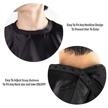 Delkinz Barber Cape with Adjustable Snap Closure waterproof Hair Cutting Salon Cape for Unisex, Perfect for Hairstylists (Pack of 1)