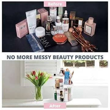 360 Rotating Acrylic Makeup Organizer for Beauty Essentials