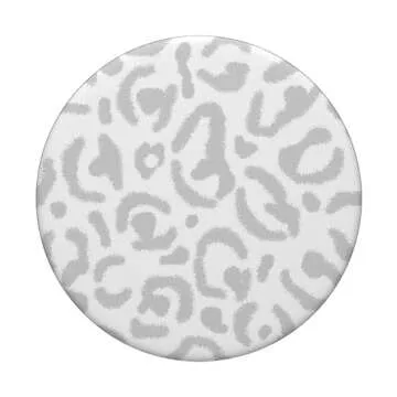 Grey Leopard Skin Print Gray White Cheetah Cat Pattern PopSockets PopGrip: Swappable Grip for Phones & Tablets PopSockets Adhesive PopGrip