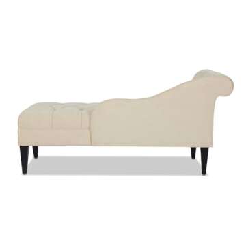 Jennifer Taylor Home Harrison Tufted Roll Arm Chaise Lounge, Beige Chenille