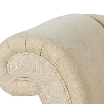 Jennifer Taylor Home Harrison Tufted Roll Arm Chaise Lounge, Beige Chenille