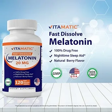 Vitamatic Melatonin 20mg Tablets | Natural Sleep Aid | 120 Tablets