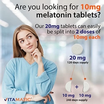 Vitamatic Melatonin 20mg Tablets | Natural Sleep Aid | 120 Tablets