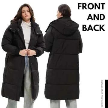 PUFFIT Long Puffer Jacket for Women,2024 Thickened Winter Coat Hooded with Deep Pockets, Ladies Warm Winter Jacket