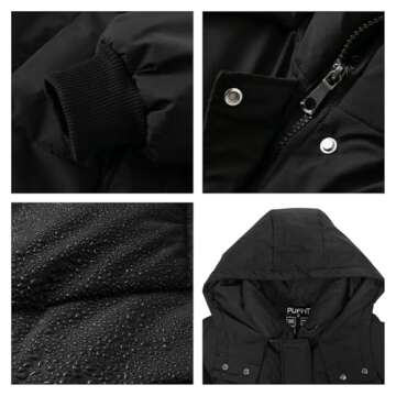 PUFFIT Long Puffer Jacket for Women,2024 Thickened Winter Coat Hooded with Deep Pockets, Ladies Warm Winter Jacket