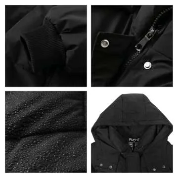 PUFFIT Long Puffer Jacket for Women,2024 Thickened Winter Coat Hooded with Deep Pockets, Ladies Warm Winter Jacket