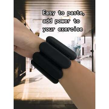 ordaily Black Wrist Ankle Weights for Women Men, 2pcs Adjustable Silicone Arm Weights Bracelet for R...