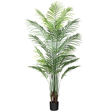 Artificial Areca Palm Plant 6Ft Fake Tropical Palm Tree for Home Office Decor