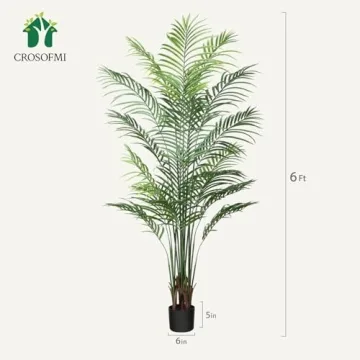 Artificial 6Ft Areca Palm - Lifelike Faux Plant Decoration