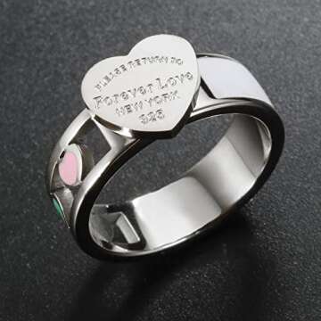 Dainty Forever Love Ring for Women, JINHUI Silver Band