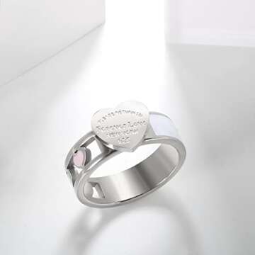 Dainty Forever Love Ring for Women, JINHUI Silver Band