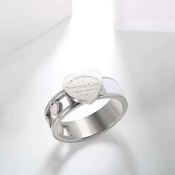 Dainty Forever Love Ring for Women, JINHUI Silver Band
