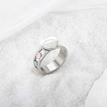 Dainty Forever Love Ring for Women, JINHUI Silver Band