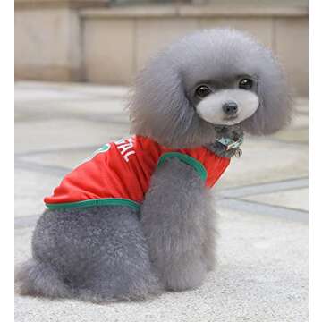 2022 World Cup Shirt for Dog, Soccer Jersey Pet Costume, Dog Jerseys for Small Medium Large Dogs, Football Shirt for Pets Portugal 6X-Large