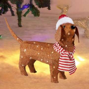 Mosy 2.3 FT LED Christmas Hat Puppy for Festive Cheer