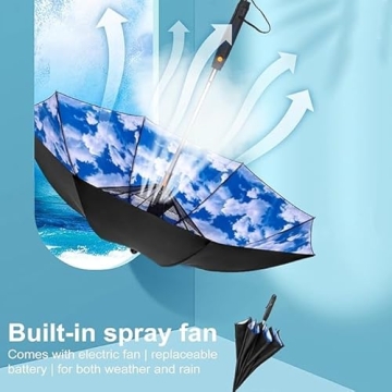 3-in-1 UV Protection Umbrella with Fan & Mist
