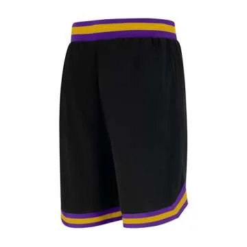 Ultra Game Mens Active Knit Training NBA Woven Team Logo Poly Mesh Basketball Shorts, Black, Large US
