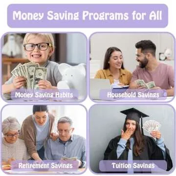 Antner 100 Envelopes Challenge Binder Savings Challenges Book to Save $5,050 and $500 and $10,000, A5 Money Saving Planner Budget Binder with Cash Envelopes, Purple