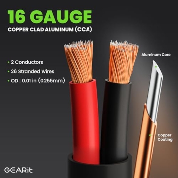 GearIT 16 AWG Speaker Wire 200 Feet Outdoor Premium CCA
