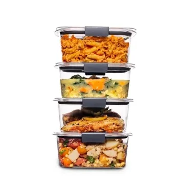Rubbermaid Brilliance BPA Free Airtight Food Storage Containers with Lids, Set of 4 (4.7 Cup) Ideal ...