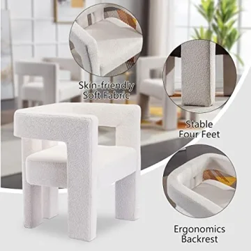 Stylish Modern Dining Chairs Set of 2 in Beige