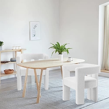 Stylish Modern Dining Chairs Set of 2 in Beige