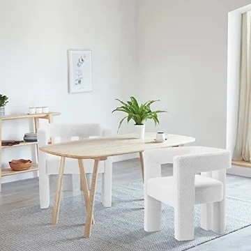 Stylish Modern Dining Chairs Set of 2 in Beige