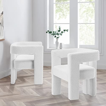 Stylish Modern Dining Chairs Set of 2 in Beige