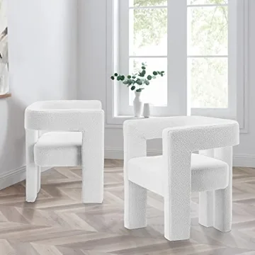 Stylish Modern Dining Chairs Set of 2 in Beige