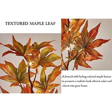 LITBLOOM Lighted Fall Tree Branches with Timer Battery Operated 25IN 24 LED, Maple Tree Branches Lig...