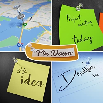 215 Clear Push Pins for School, Office and Crafts