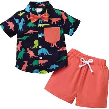 Little Boy Dinosaur Shirts & Summer Outfit Sets