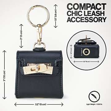 Scotch&Co Chic Mini Barkin Waste Bag Holder Dispenser for Pets | Dog Leash Accessory | Pet Walking Supplies | Black