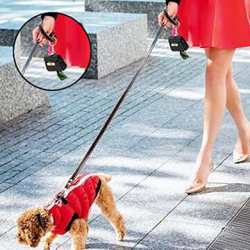 Scotch&Co Chic Mini Barkin Waste Bag Holder Dispenser for Pets | Dog Leash Accessory | Pet Walking Supplies | Black