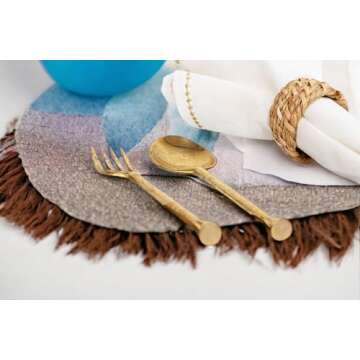 Nautical Napkin Rings Set of 12, Woven Napkin Holders, Coastal Napkin Rings Bulk for Party Decoration, Dinning Table, Everyday, Family Gatherings - A Great Tabletop Décor - Natural