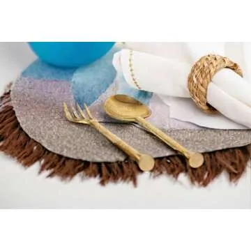 Nautical Napkin Rings Set of 12, Woven Napkin Holders, Coastal Napkin Rings Bulk for Party Decoration, Dinning Table, Everyday, Family Gatherings - A Great Tabletop Décor - Natural