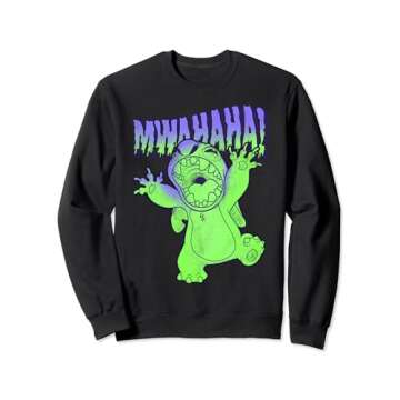 Disney Lilo & Stitch Halloween Stitch Mwahaha Portrait Sweatshirt