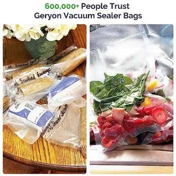 GERYON Vacuum Sealer Bags - 120 Count Pre-Cut Food Storage