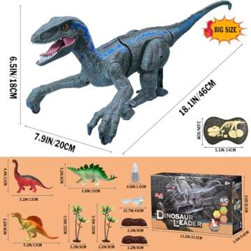 MAMABOO Remote Control Dinosaur Toys for Boys Kids Girls 3 4 5 6 7 8 Electronic RC Robot Toy 2.4Ghz ...
