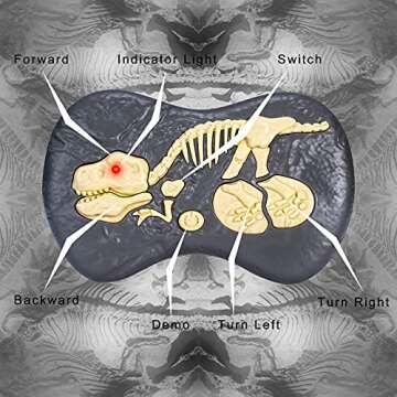 MAMABOO Remote Control Dinosaur Toys for Boys Kids Girls 3 4 5 6 7 8 Electronic RC Robot Toy 2.4Ghz Walking Roaring Velociraptor Realistic 18.1" Jurassic Dino Rechargeable Raptor Blue Birthday Gift