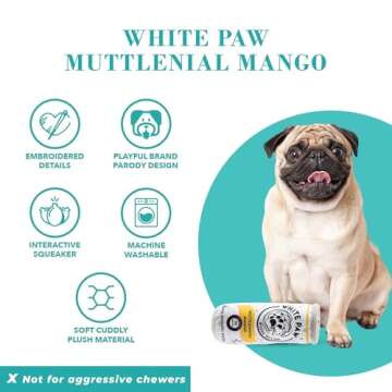 Haute Diggity Dog White Paw Muttlenial Mango Plush Toy