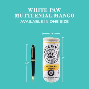 Haute Diggity Dog White Paw Muttlenial Mango Plush Toy