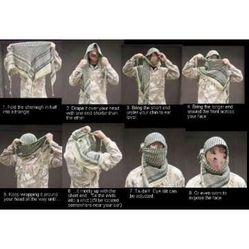 Tapp Collections Premium Shemagh Head Neck Scarf - Black/Camel