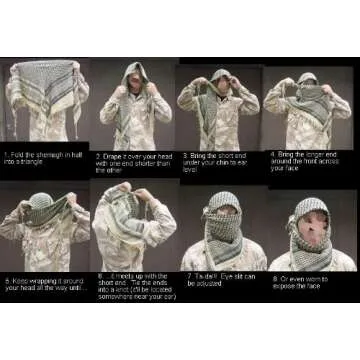 Tapp Collections Premium Shemagh Head Neck Scarf - Black/Camel