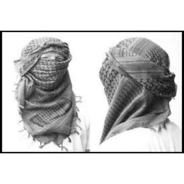 Tapp Collections Premium Shemagh Head Neck Scarf - Black/Camel