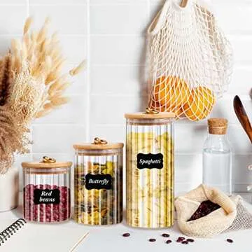 Stylish 3 Pcs Glass Storage Jars Set for Kitchen Use